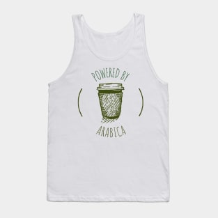 Powered by Arabica - Funny Coffee Design Tank Top